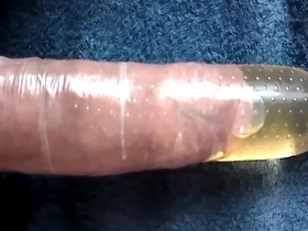 Condom pissing and creampie