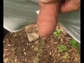 Uncut penis public piss