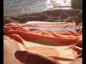 Ibizabigcock masturbates on the beach in ibiza for voyeurs