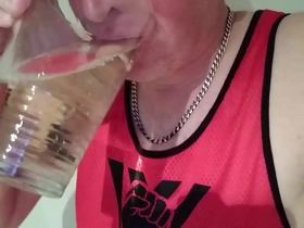 Northsuba drinking my own piss, cum and spit