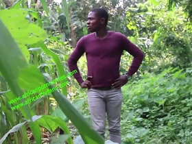 This twink guy is caught at the plantation field masturbating and fucking publicly.  very hot african who takes pleasure