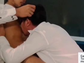 The muscle hunk teacher allowed his student to suck his big cock