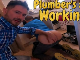 Amateur dude spread plumber's and lay down his pipe - with alex barcelona