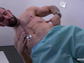 Maskurbate - sexy nurse rips shirt off & masturbates (uncut footage)