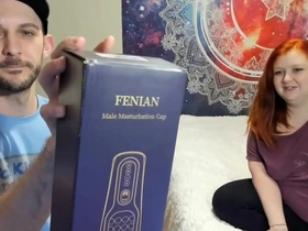 Foreglad fenian male automatic masturbator unboxing and demonstration with jasper spice and sophia sinclair