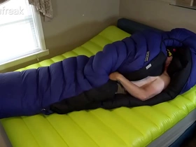 Short version humping overfilled feathered friends sleepingbag with cum covered finish