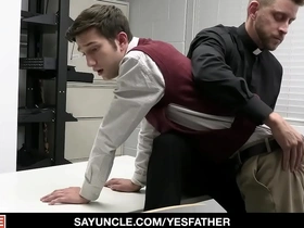 Priest calls the boy into his office to help him find forgiveness through corporal punishment