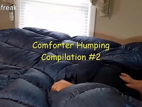 Puffy fetish down comforter humping compilation #2 lots of cum