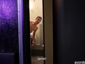 Simon interrupted while masturbating in the shower