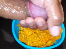 Doritos always taste better with my creamy cum topping.