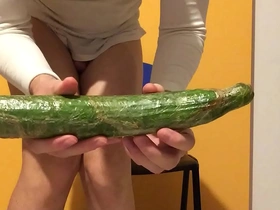 30 centimeters of long cucumber for my very very hungry ass!