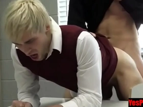 Blonde schoolboy bareback fucked over the desk- yespadre.com