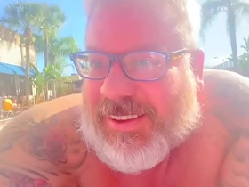 Ejaculates secretly under his lounge chair at the country club pool