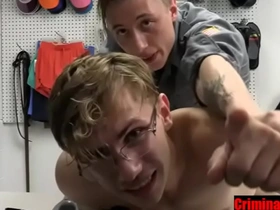 Pervert caught filming gets rammed in his tight virgin hole by a verbal cop- criminaldick.com